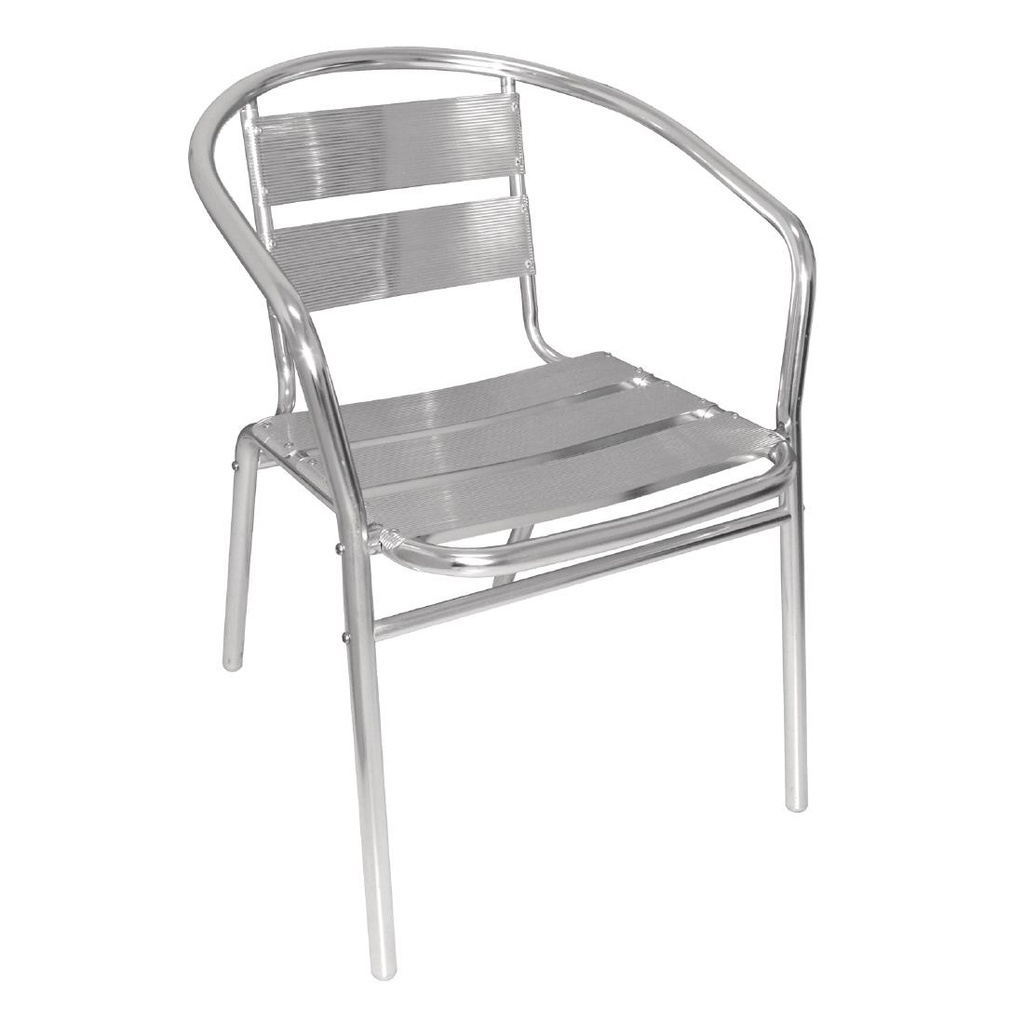 Fauteuils empilables en aluminium Bolero (Lot de 4)