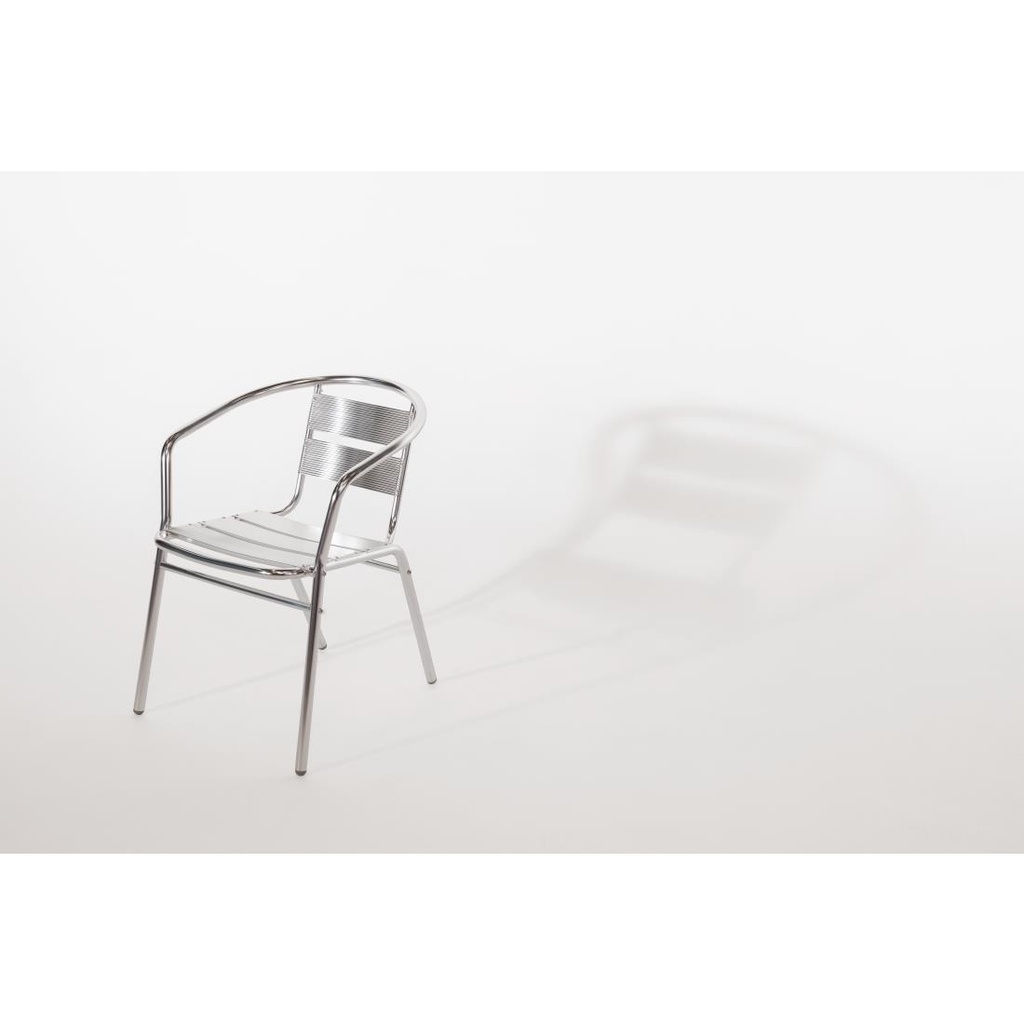 Fauteuils empilables en aluminium Bolero (Lot de 4)