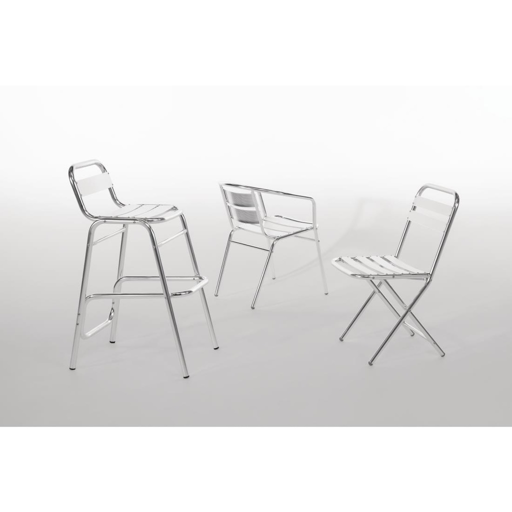 Fauteuils empilables en aluminium Bolero (Lot de 4)