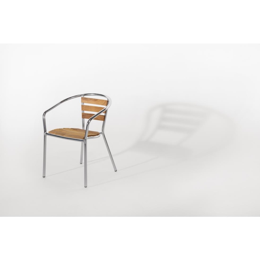 Fauteuils en frêne et aluminium Bolero 730mm (Lot de 4)