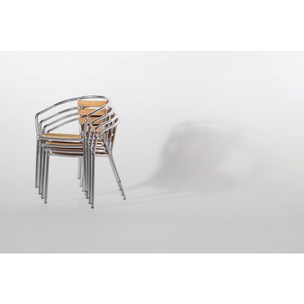 Fauteuils en frêne et aluminium Bolero 730mm (Lot de 4)