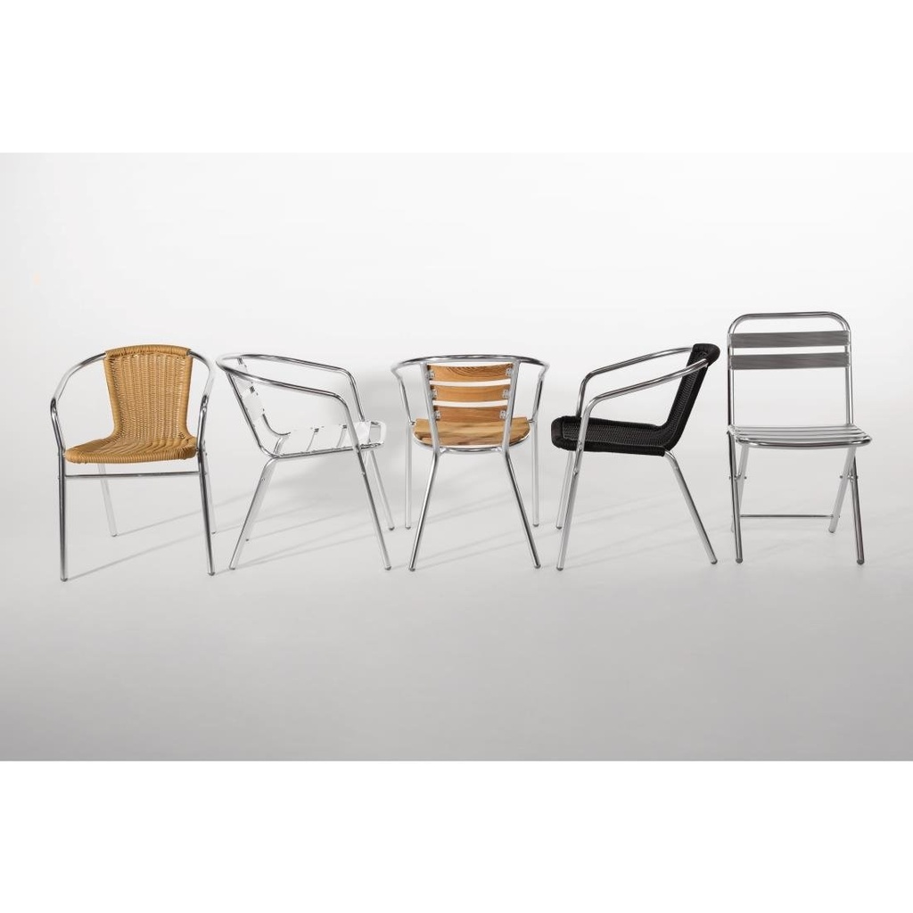 Fauteuils en rotin et aluminium empilables Bolero (Lot de 4)