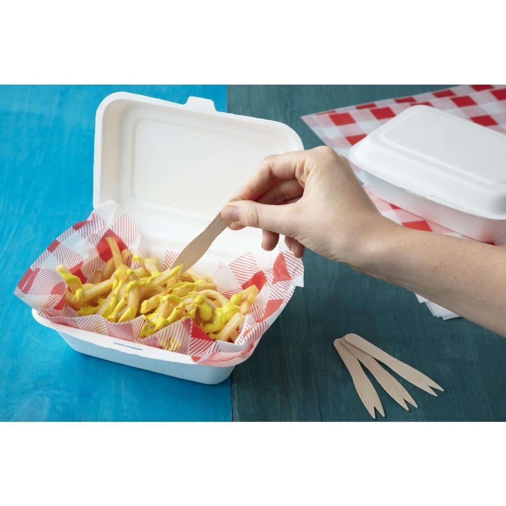 Fourchettes en bois biodégradables Fiesta Compostable (Lot de 1000)