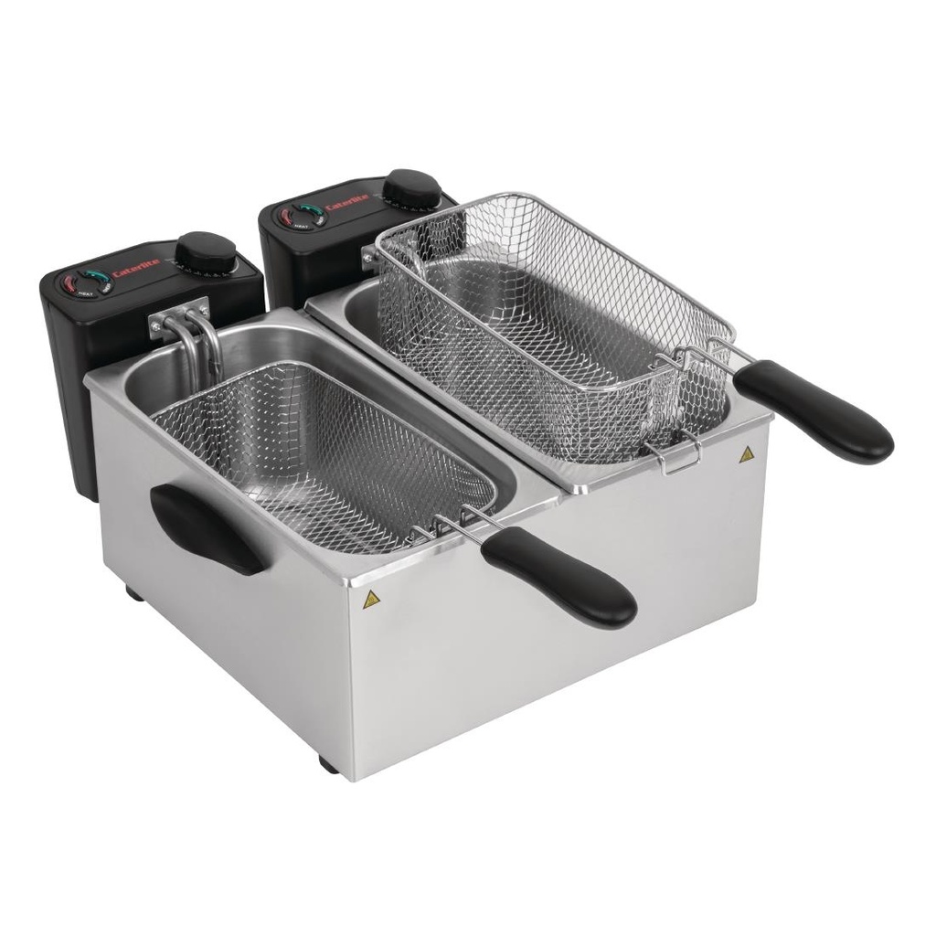 Friteuse de comptoir double Caterlite peu intensive 2x 3,5L