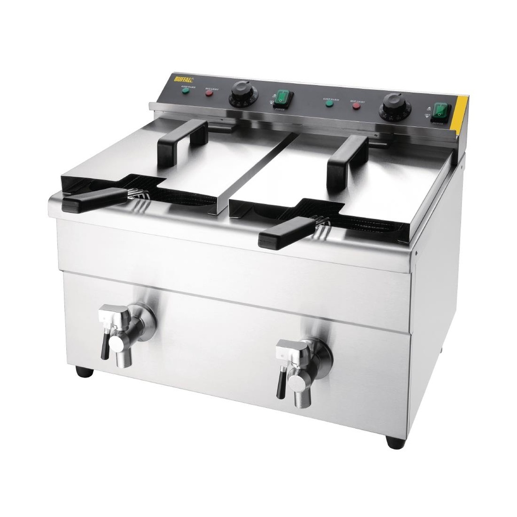 Friteuse induction double Buffalo 2 x 3 kW