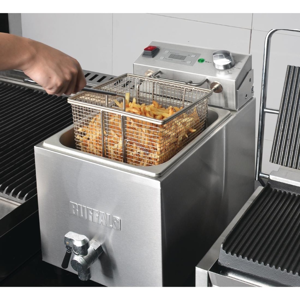 Friteuse simple Buffalo - 1 x 8L 2,9kW avec minuterie