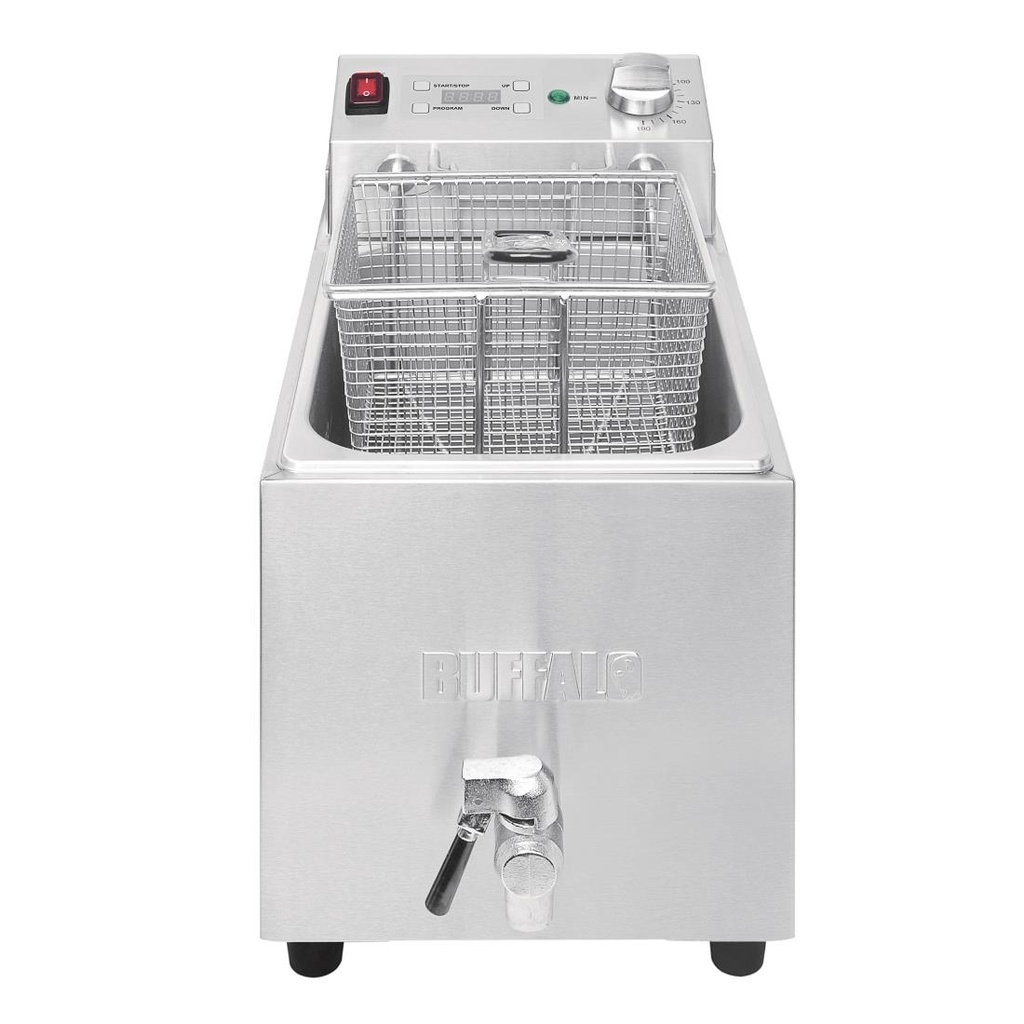 Friteuse simple Buffalo - 1 x 8L 2,9kW avec minuterie