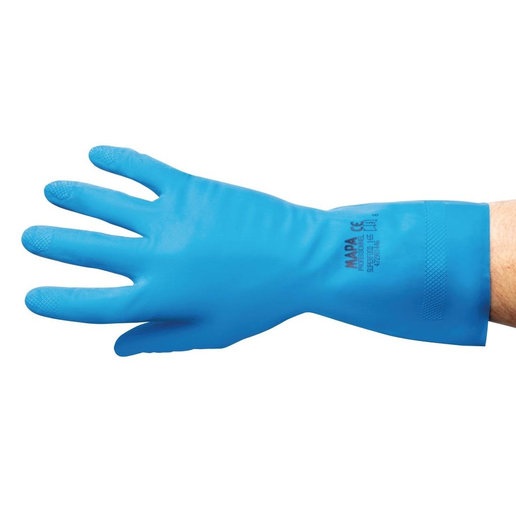 Gants contact alimentaire étanches bleus Mapa Vital 165 taille L (1 paire)