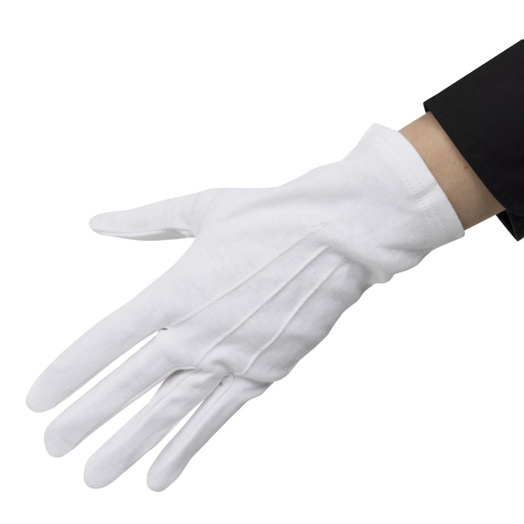 Gants de service pour homme blancs L/XL