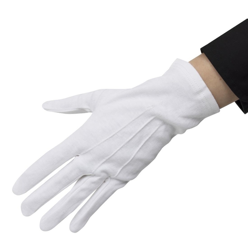 Gants de service pour homme blancs S/M