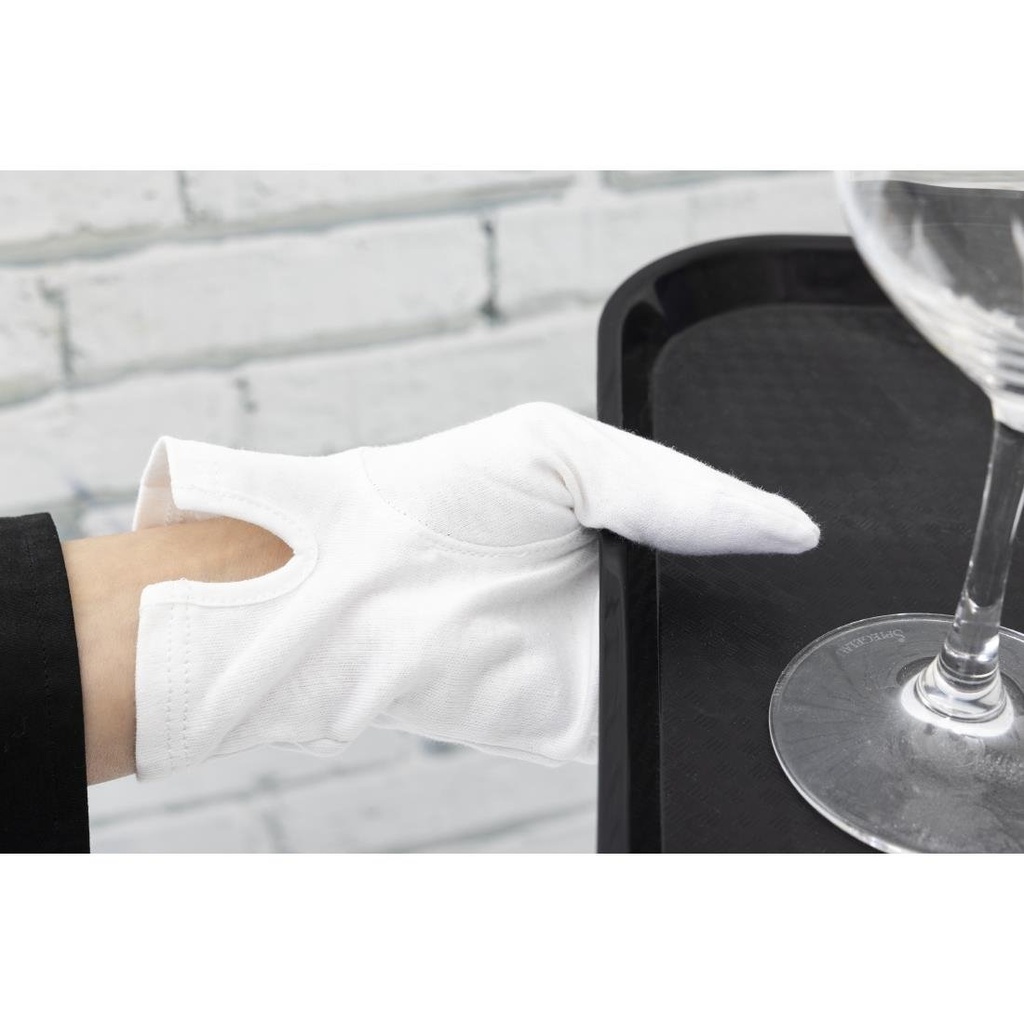 Gants de service pour homme blancs S/M