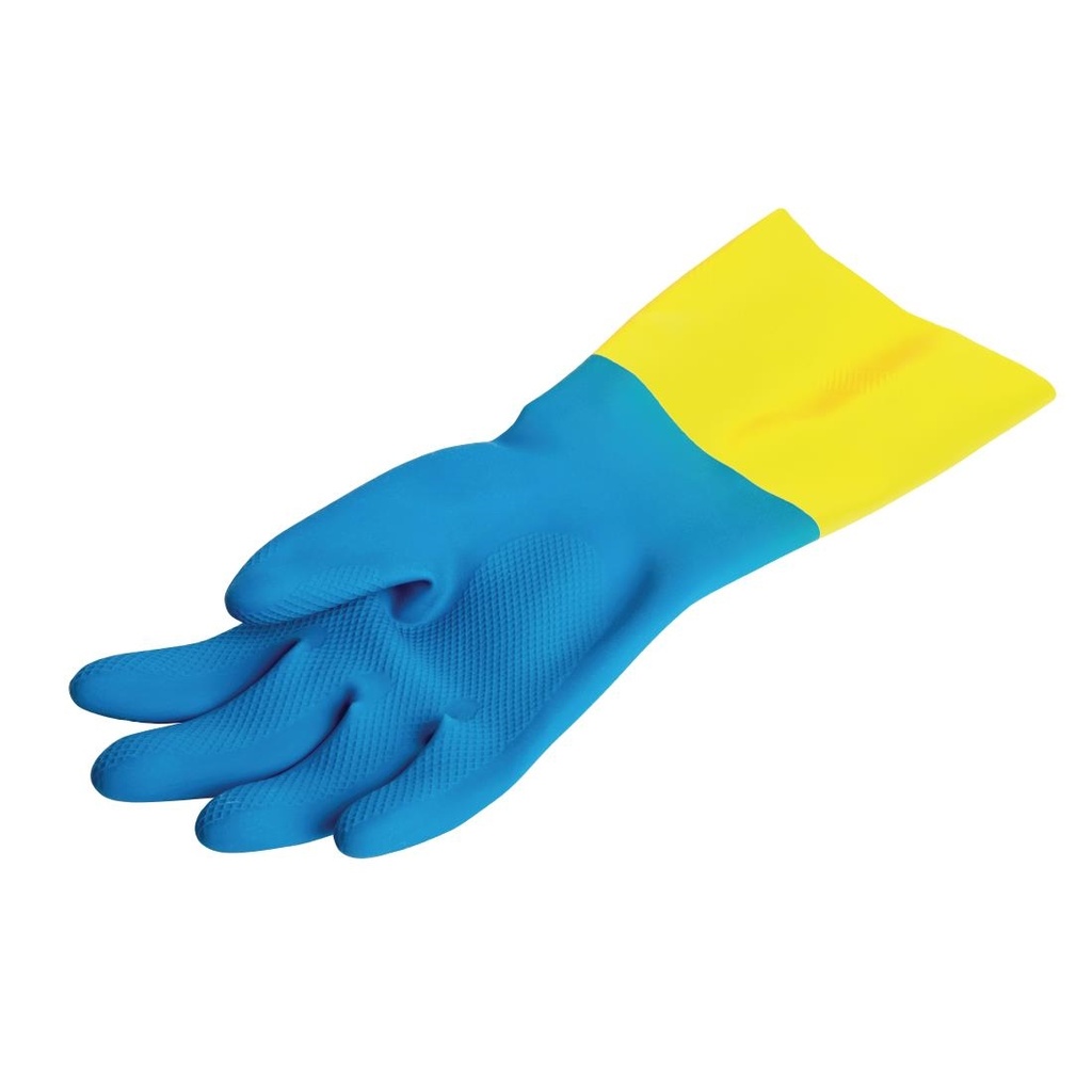 Gants étanches protection chimique légère bleus et jaunes Mapa Alto 405 L