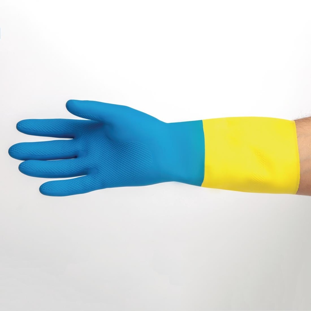 Gants étanches protection chimique légère bleus et jaunes Mapa Alto 405 L