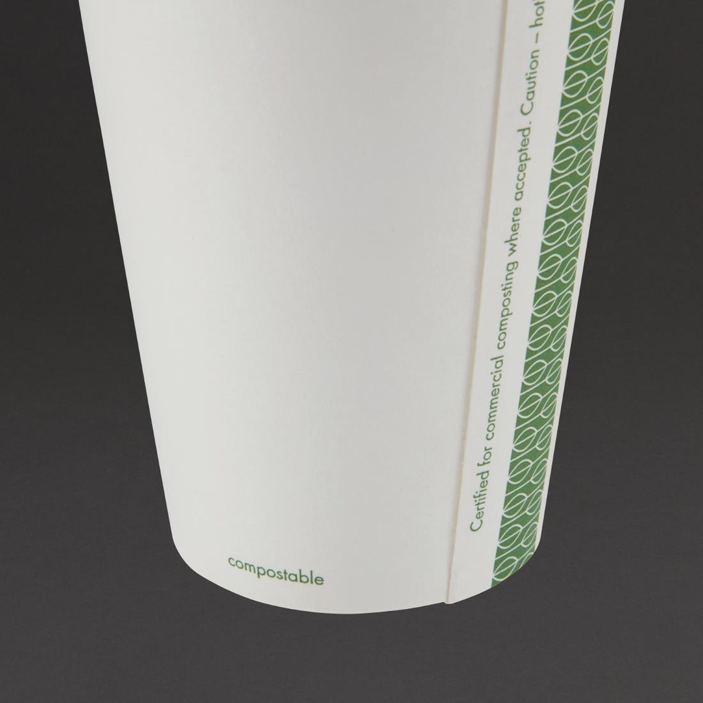 Gobelets boissons chaudes compostables Vegware blancs 34 cl (x1000)