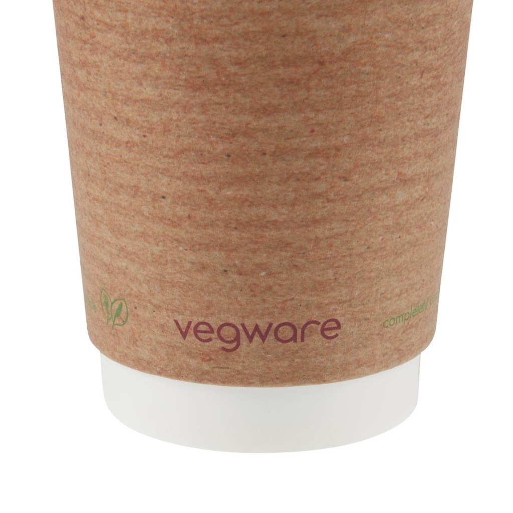 Gobelets boissons chaudes double paroi compostables Vegware 230ml (lot de 500)