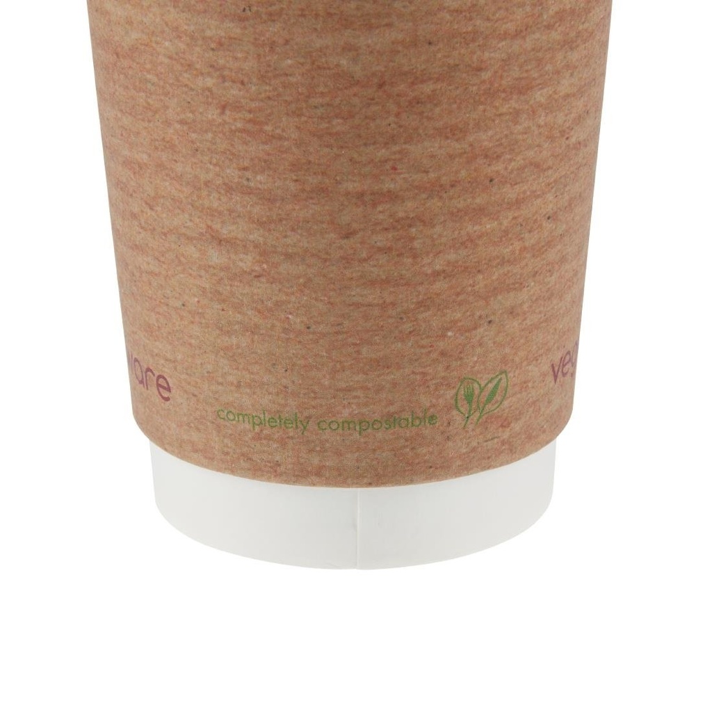 Gobelets boissons chaudes double paroi compostables Vegware 230ml (lot de 500)