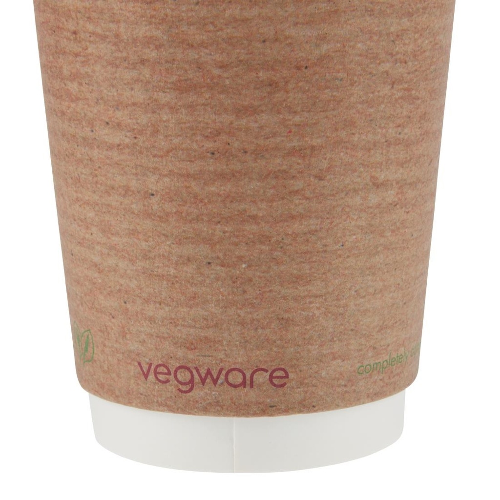 Gobelets boissons chaudes double paroi compostables Vegware 340ml (lot de 500)