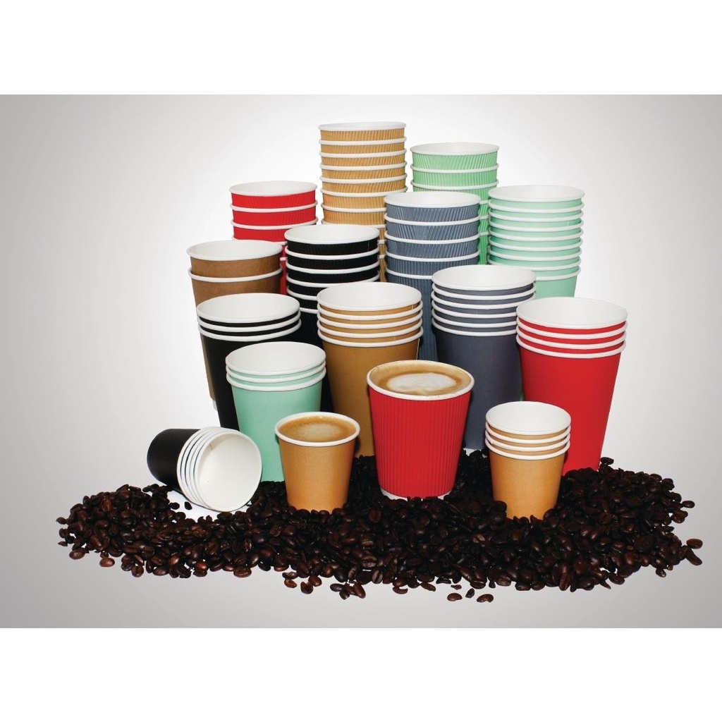 Gobelets jetables à café espresso Fiesta Recyclable noirs 120ml x1000