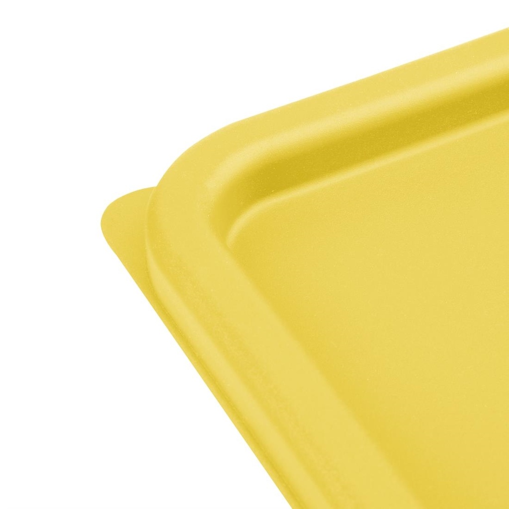 Grand couvercle carré pour boîte alimentaire Hygiplas jaune