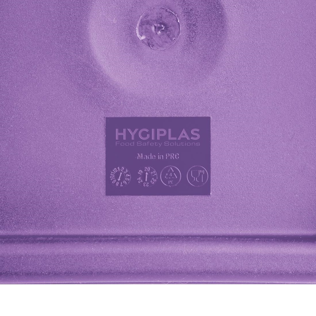 Grand couvercle carré pour boîte alimentaire Hygiplas violet