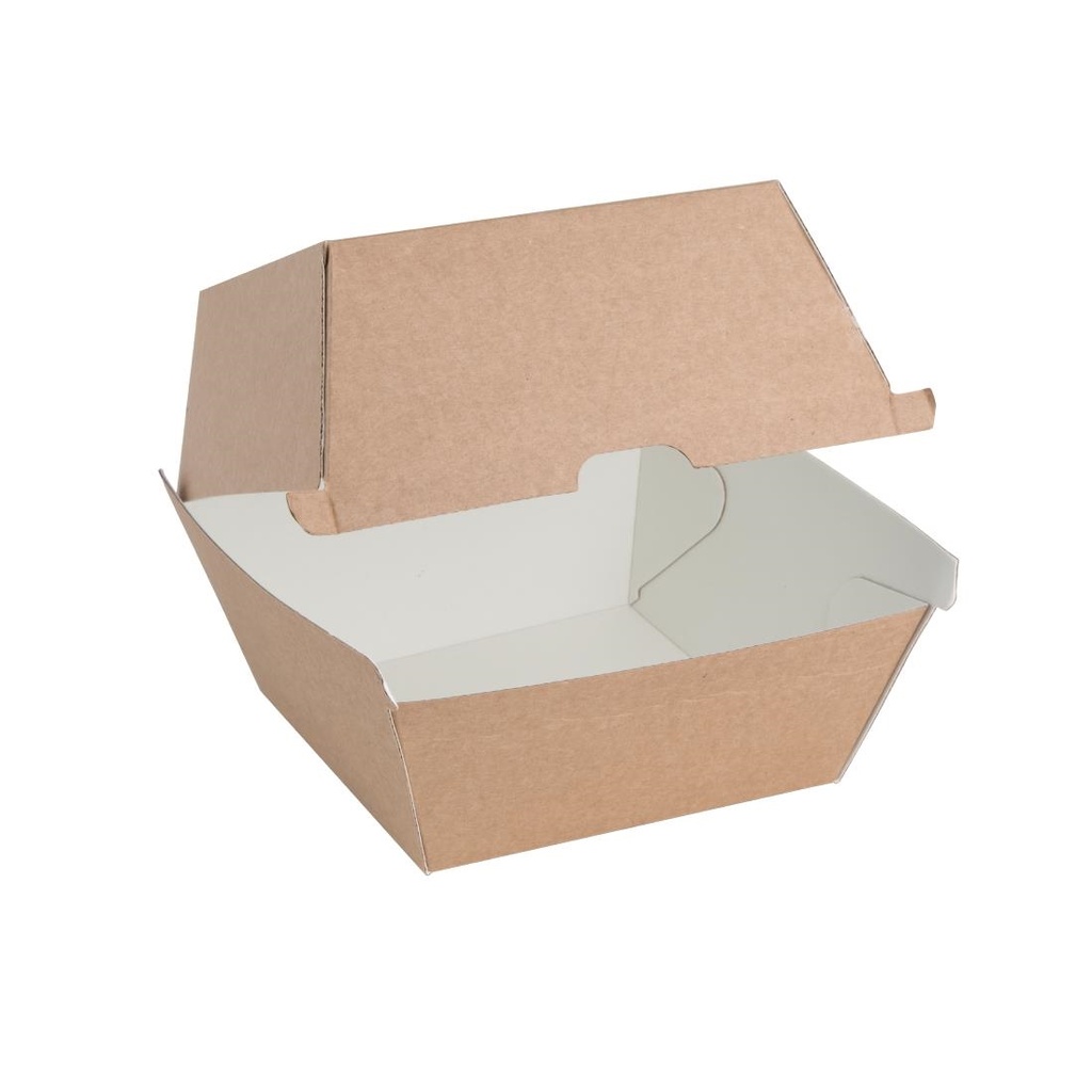 Grandes boîtes hamburger compostables kraft Fiesta Compostable 112mm (lot de 150)