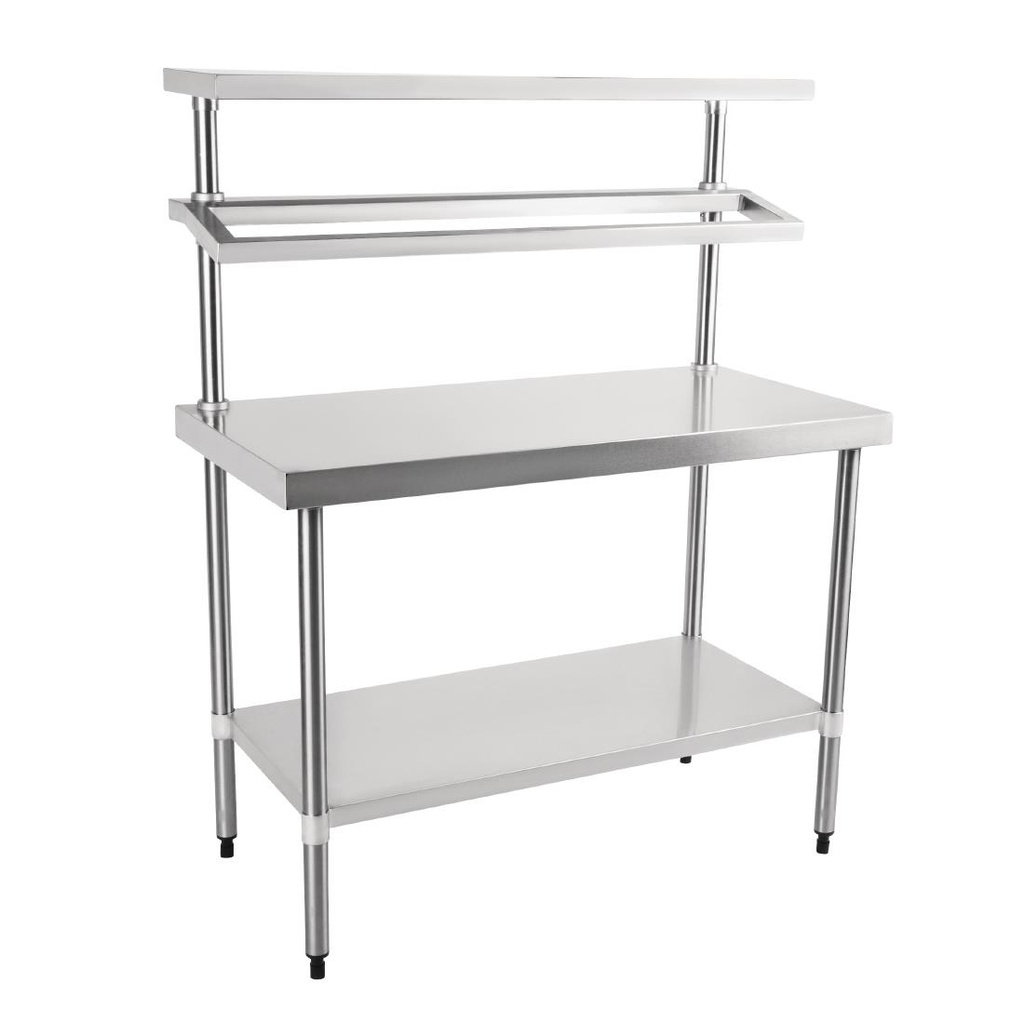 Grande table de préparation inox avec support bacs GN Vogue