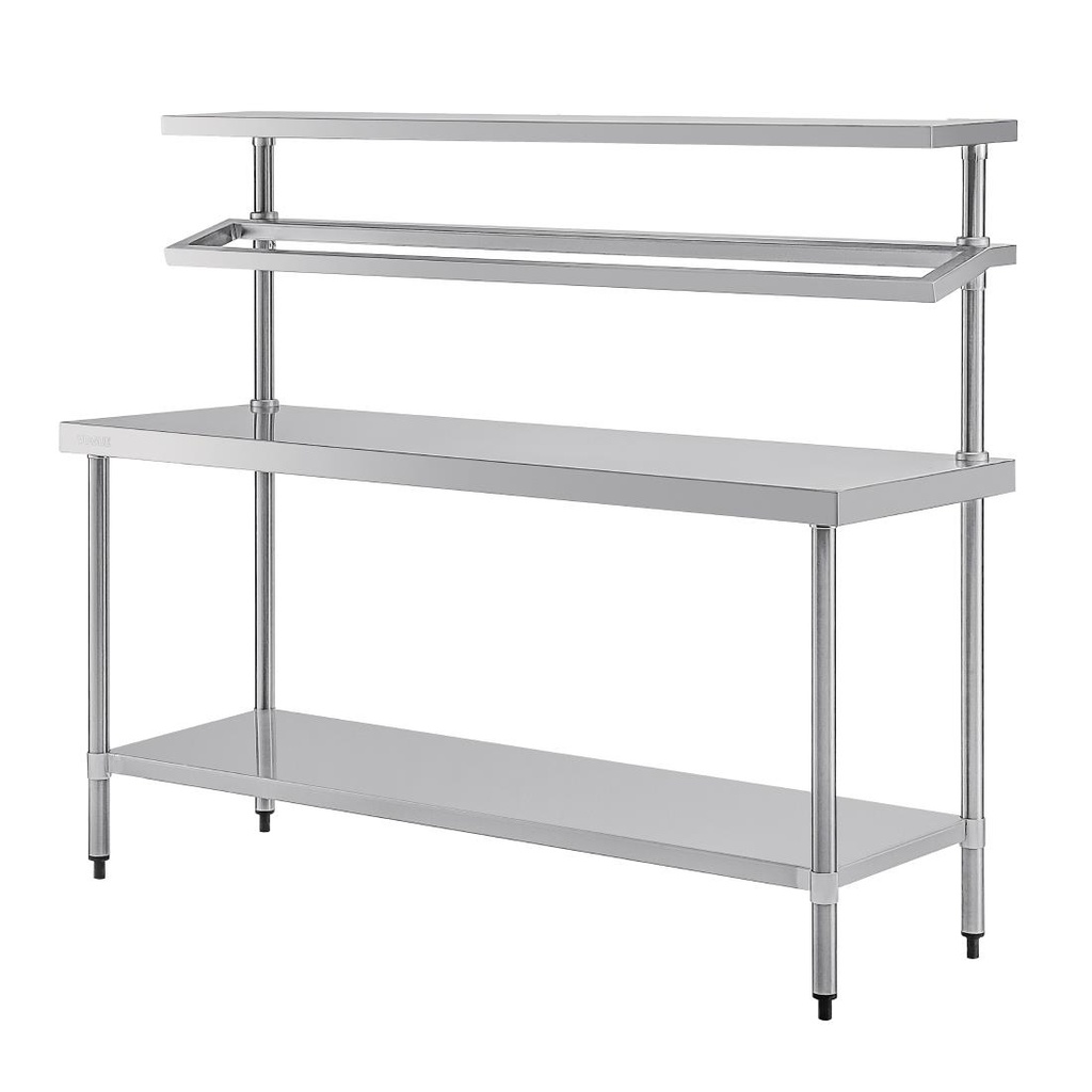 Grande table de préparation inox avec support bacs GN Vogue