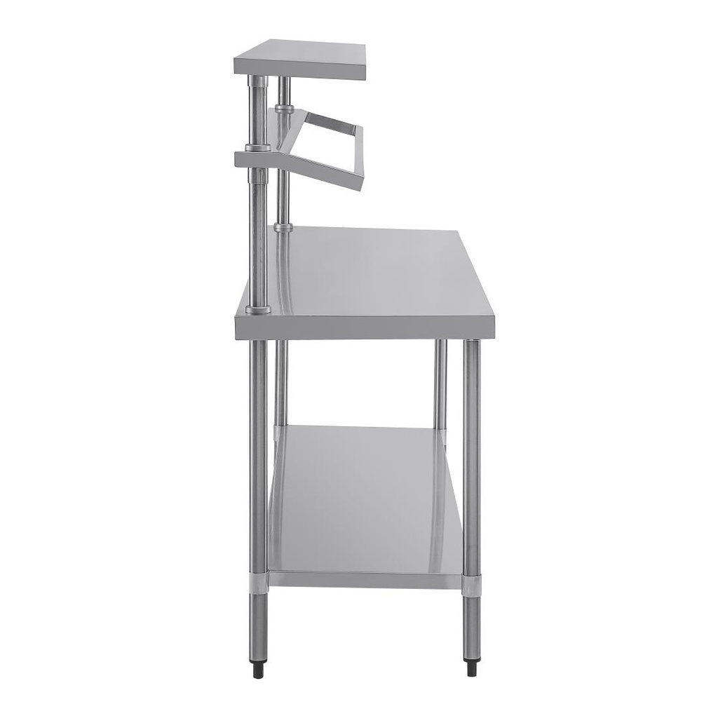 Grande table de préparation inox avec support bacs GN Vogue