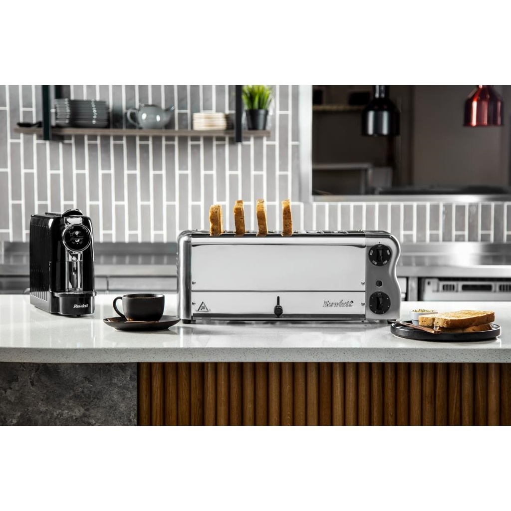 Grille-pain 6 fentes avec grille sandwich et résistance supplémentaire Rowlett Esprit chromé