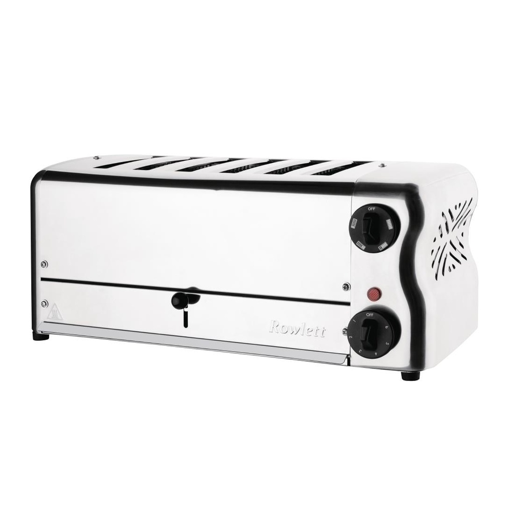 Grille-pain 6 fentes avec grille sandwich et résistance supplémentaire Rowlett Esprit chromé