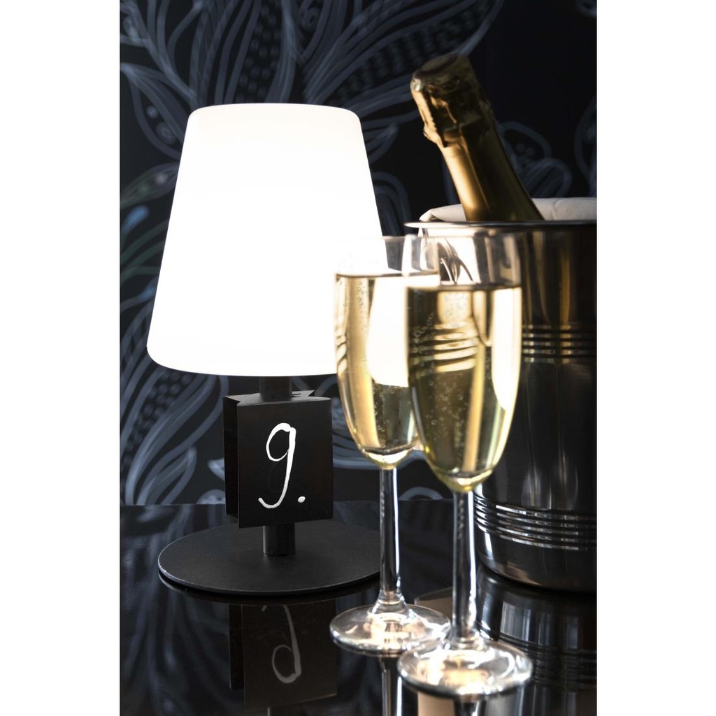 Lampe de table IP44 à LED dimmable avec 3 étiquettes ardoises Securit