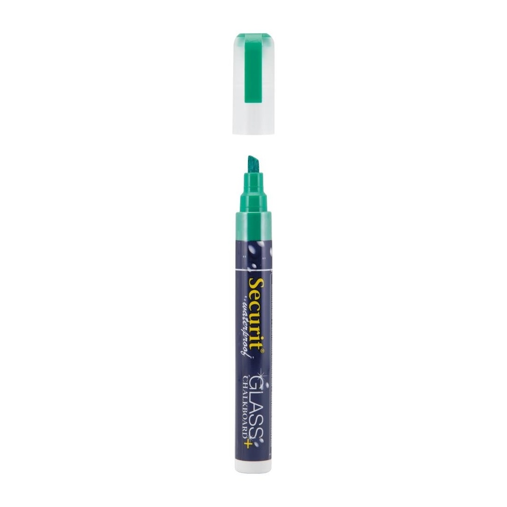 Marqueur craie waterproof Securit (verre+ ardoise) pointe 2-6mm vert