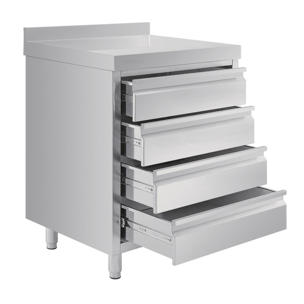 Meuble 4 tiroirs inox Vogue