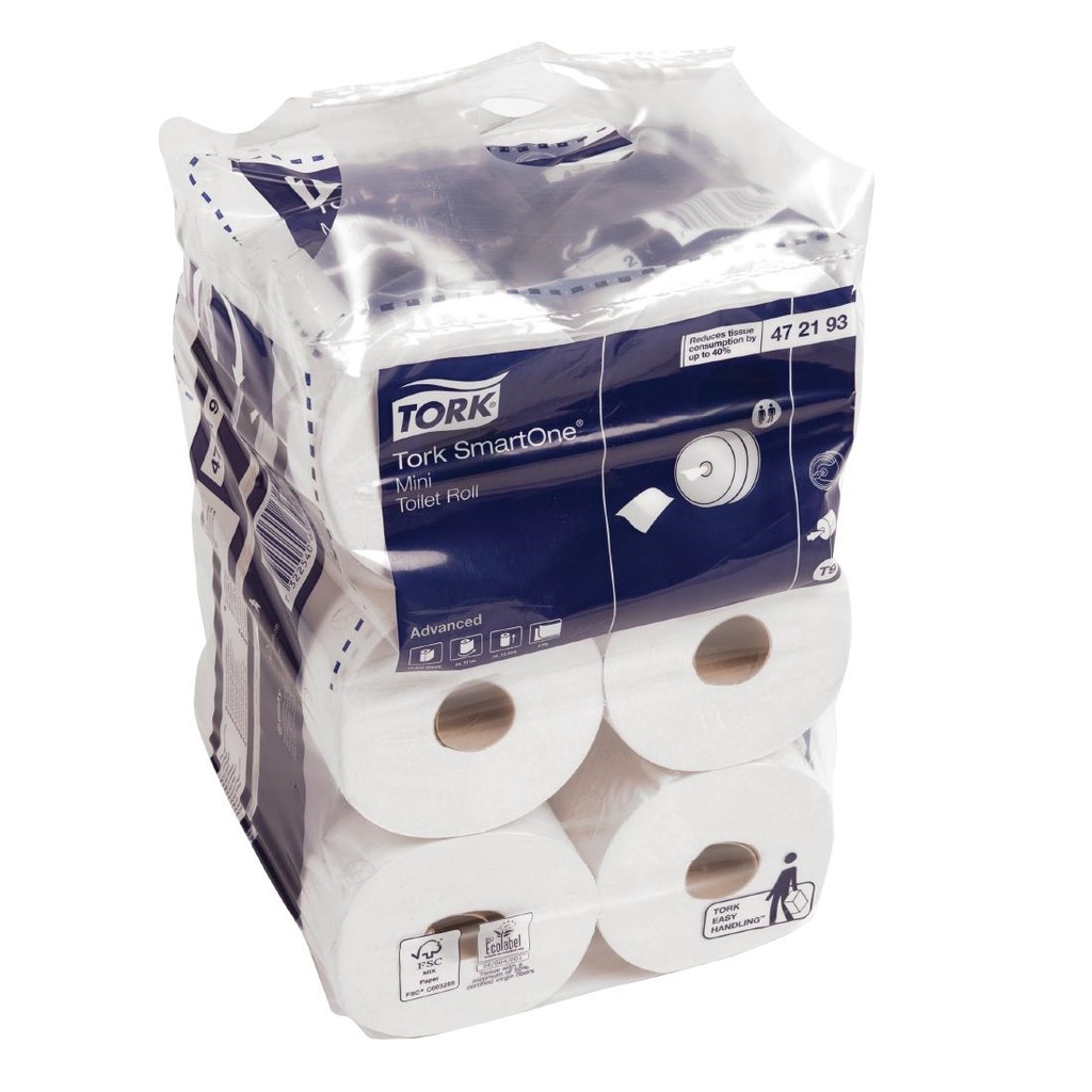 Mini rouleaux de papier toilette Smart One Tork (Lot de 12)