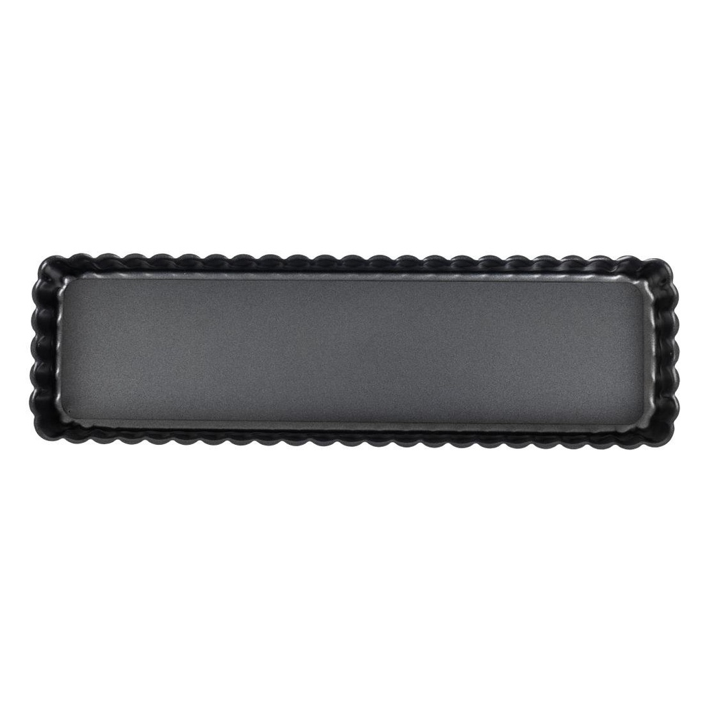 Moule à tarte rectangulaire antiadhésif avec fond amovible De Buyer 36cm