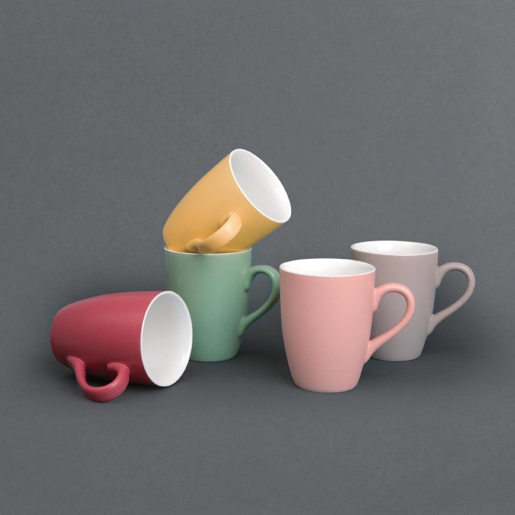 Mug pastel mat en porcelaine Olympia jaune 320ml 