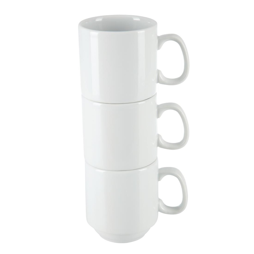 Mugs empilables blancs 284ml Olympia (Lot de 12)