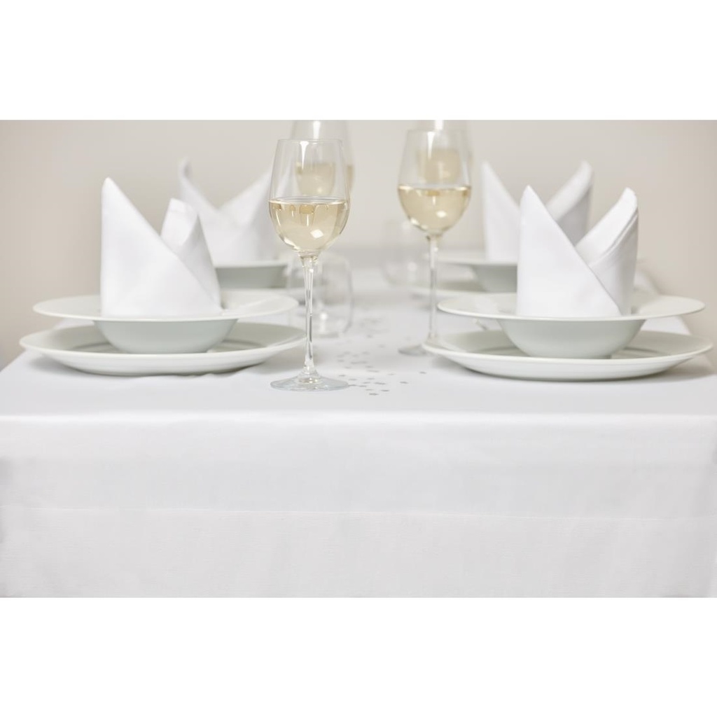 Nappe blanche bande de satin Mitre Luxury 1370 x 1780mm