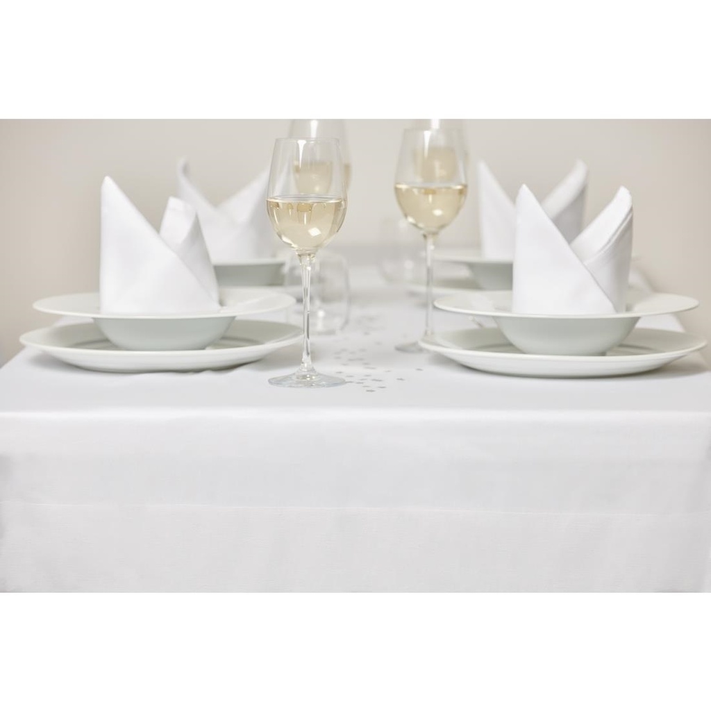 Nappe blanche bande de satin Mitre Luxury 2290 x 2290mm