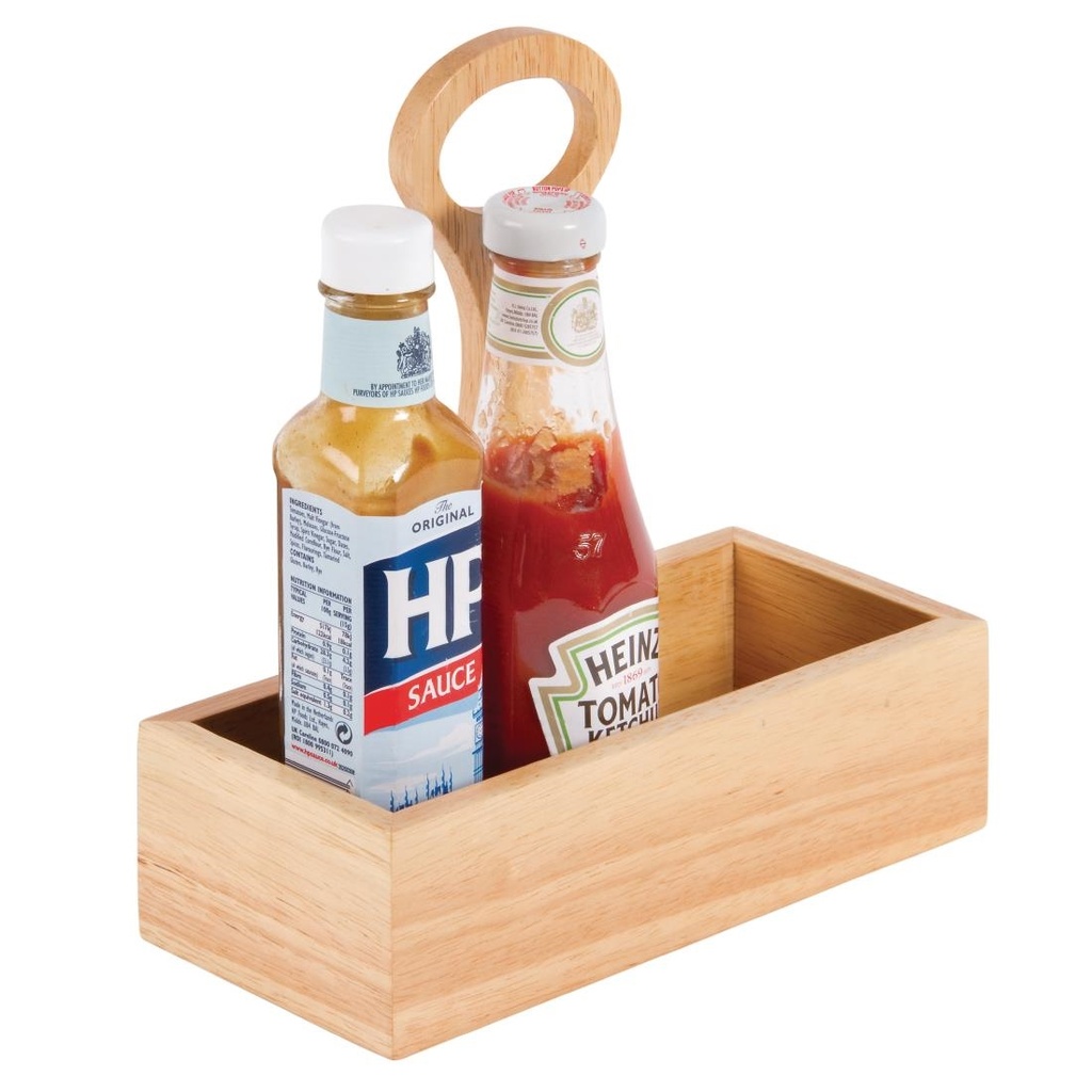 Panier à condiments en bois avec poignée Olympia