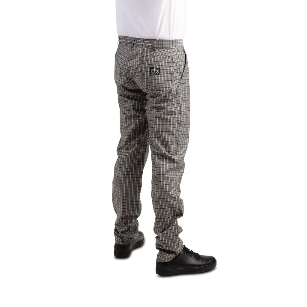 Pantalon de cuisine à carreaux gris Fano Chaud Devant 62