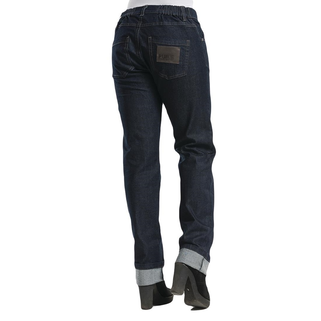 Pantalon de cuisine femme denim stretch Chaud Devant Skinny bleu 3XL