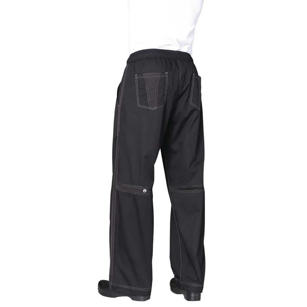 Pantalon de cuisine mixte Baggy Chef Works noir L