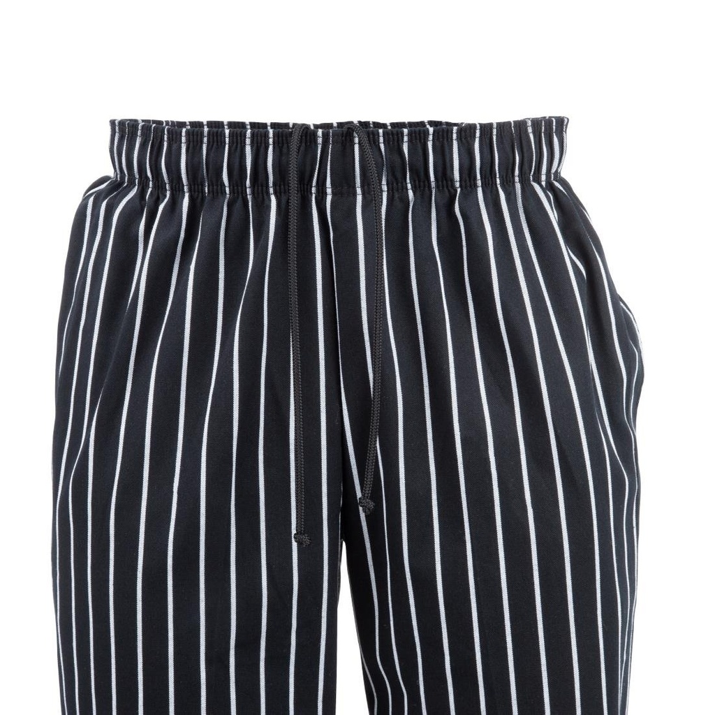 Pantalon de cuisine mixte Baggy Chef Works rayé noir et blanc L