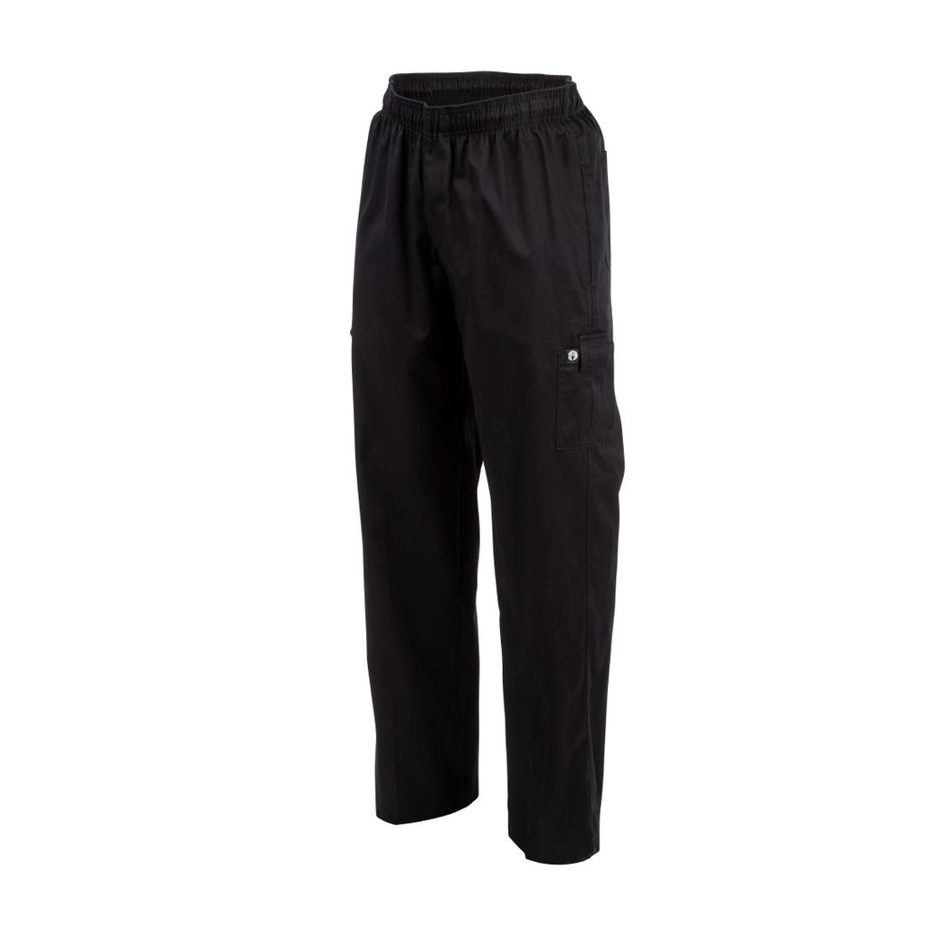 Pantalon de cuisine mixte Chef Works Slim Fit Cargo noir L