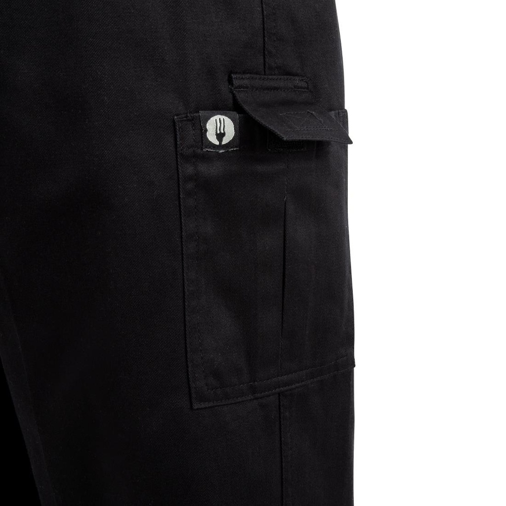 Pantalon de cuisine mixte Chef Works Slim Fit Cargo noir L