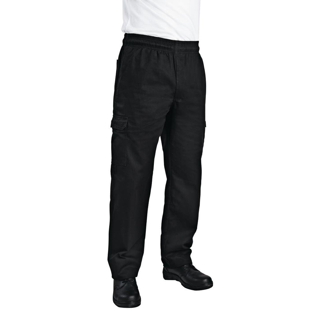 Pantalon de cuisine mixte Chef Works Slim Fit Cargo noir S