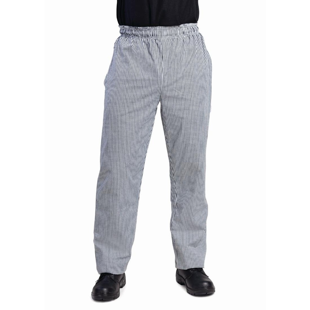 Pantalon de cuisine mixte Whites Vegas petits carreaux noirs et blancs M