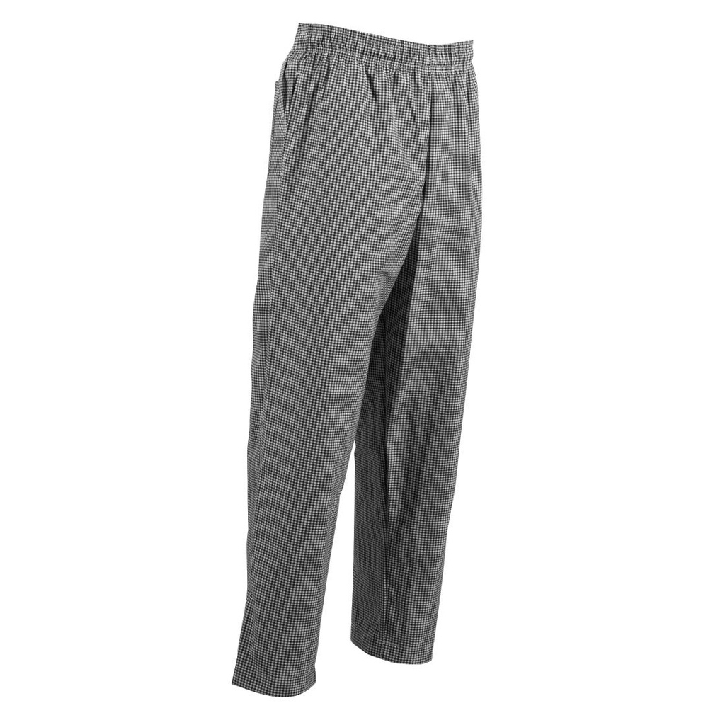 Pantalon de cuisine Whites Easyfit à petits carreaux noirs XS