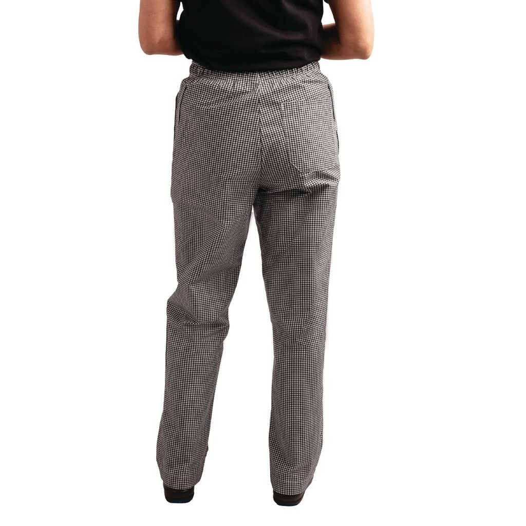 Pantalon de cuisine Whites Easyfit à petits carreaux noirs XS